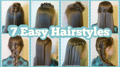 7 Quick And Easy Hairstyles For School Youtube