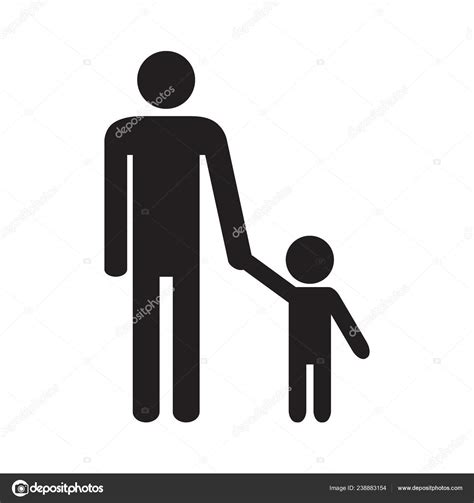 Father Son Adult Kid Icon Vector Illustration — Stock Vector