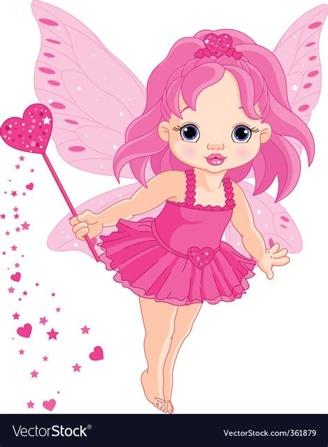 Cute Little Baby Love Fairy Royalty Free Vector Image