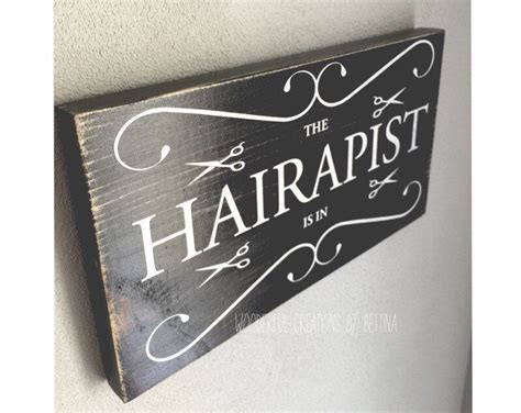 Rustic Wooden Signs Hairstylist The Hairapist Is In Hair Stylist