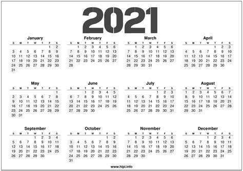 Free Printable 12 Month Calendar Template 2021 12 Month Calendar