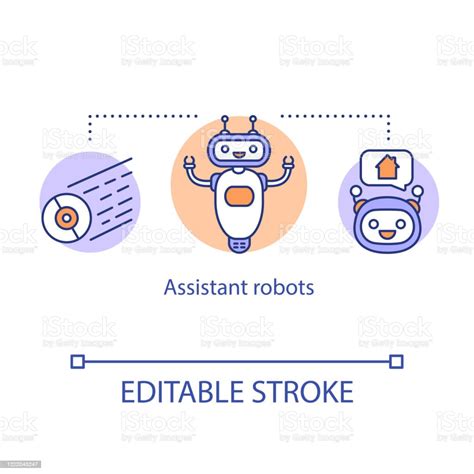 Assistant Robots Concept Icon Dispositif Robotique Domestique Lintelligence Artificielle Dans La