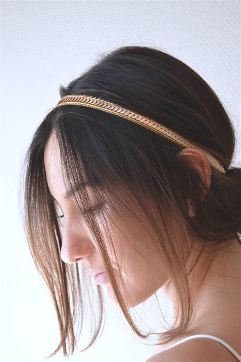 Headband Hair Jewel Headband Golden Headband Gold Sequins Etsy