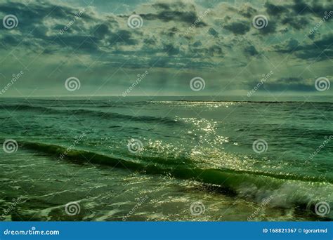 Beautiful Sunset Over Sea With Reflection In Water Stock Image Image
