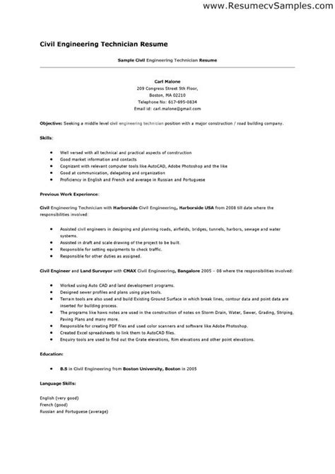 Make an engineering cv, or use an academic cv template or create a fusion of the cvs for a more specialized role. Resume Sample For Civil Engineer Technician - Resume Sample For Civil Engineer Technician ar ...