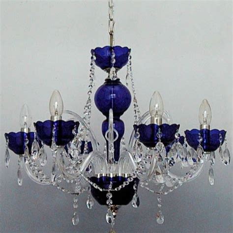 Blue Crystal Chandelier 6 Arm Indigos Blue Crystal Chandelier With