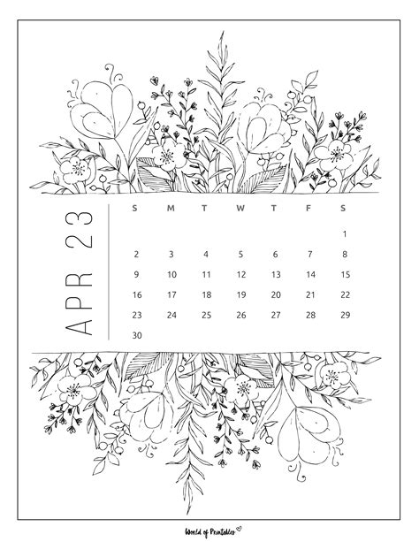 April 2023 Calendars 100 Stylish Printables World Of Printables