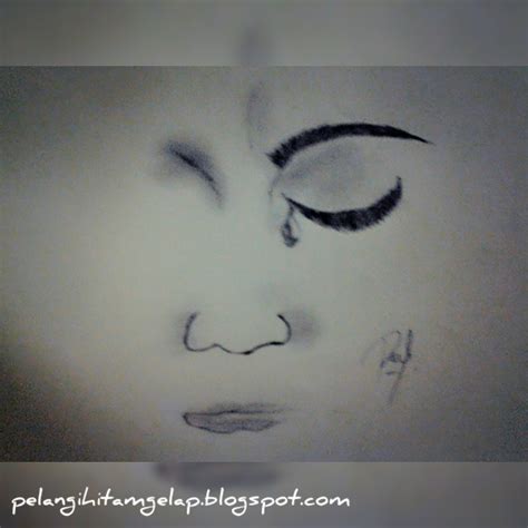 Gambar Sketsa Wajah Menangis