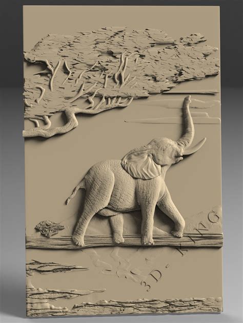 5 Pcs 3d Stl Models Of Wild Elephants Of Africa Panels For Cnc Etsy