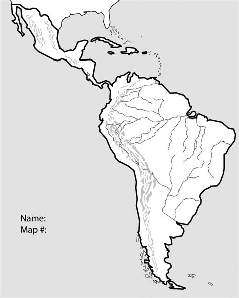 Printable Map Of Latin America