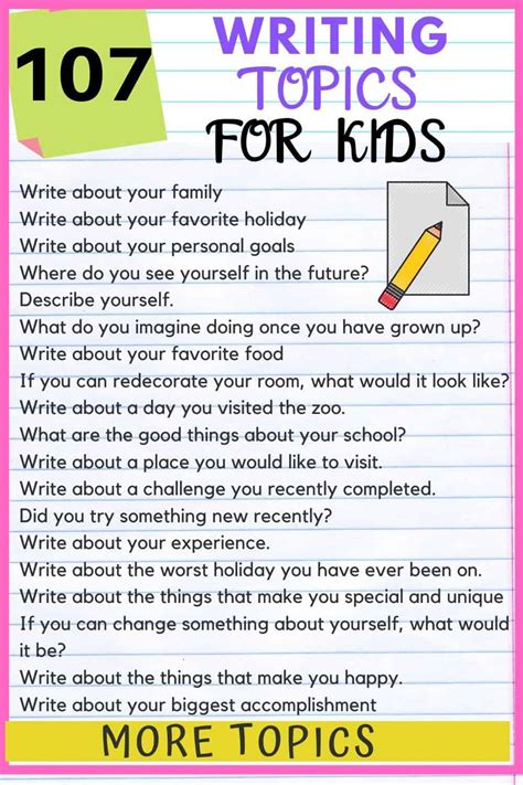 141 Topics For Writing That Are Deep And Thoughtful Kids N Clicks