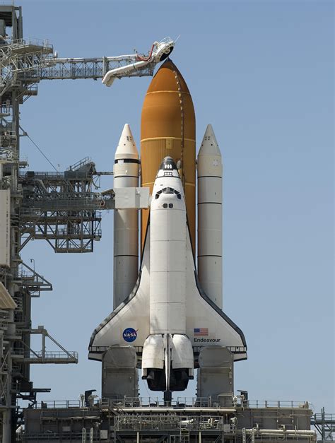 The Space Shuttle Endeavour Is Seen At Launch Pad 39a At Nasas Kennedy