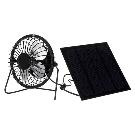 5w Protable Solar Panel 4inch Cooling Fan Kit With Usb Port For Home