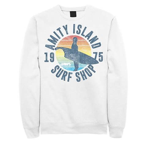 Mens Jaws Amity Island Surf Shop 1975 Retro Logo Sweatshirt