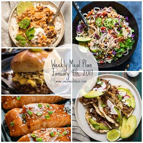 Weekly Meal Plan January 9th 2017 Whole Foods Meal Plan Week Meal