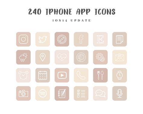 Ios App Icons Pack Apps In Colors Aesthetic Etsy