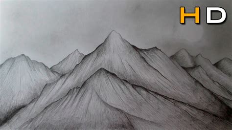 How To Draw Mountains With Pencil Step By Step Drawing Landscape