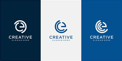 Letter E Modern Logo Design Inspiration Set Of Creative Letter E Logo