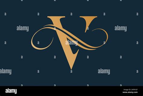 Luxury Letter V Logo Template In Gold Color Modern Trendy Initial