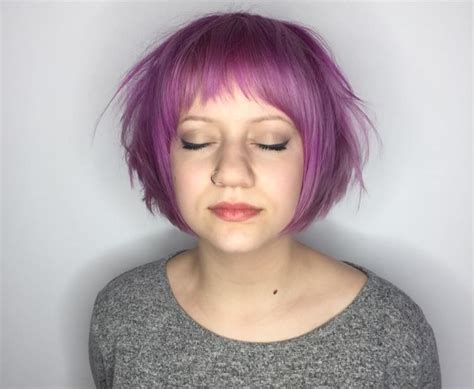 Messy Pink Graduated Pixie Bob With Fringe The Latest Hairstyles For