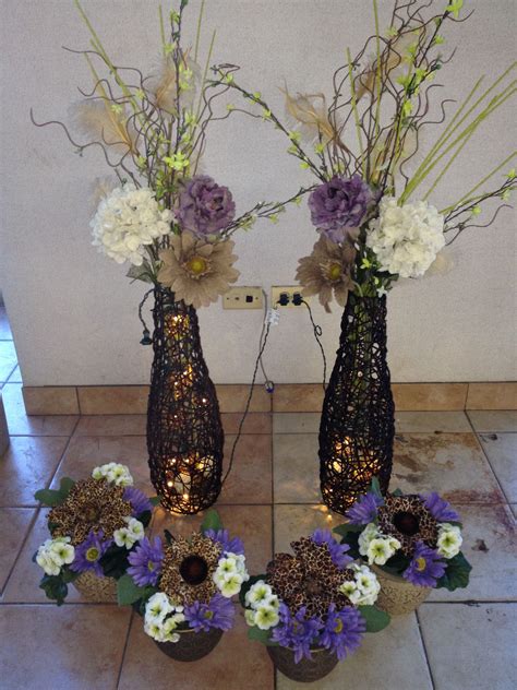 Flowers arrangements put together by me and purchased individually at