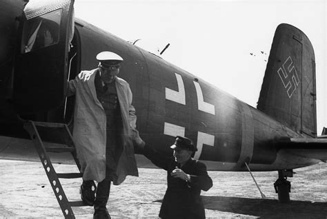 Adolf Hitler Leaving A Focke Wulf Fw 200 Condor Identification Ce