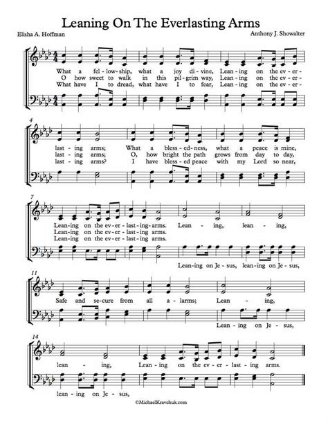 Free Choir Sheet Music Leaning On The Everlasting Arms Michael Kravchuk