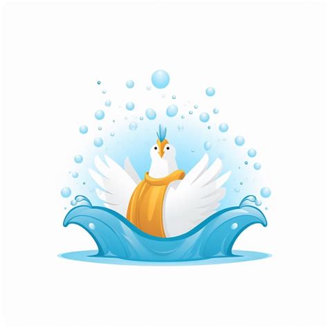 Premium Ai Image Cartoon Baptismal Shell With Water And Dove