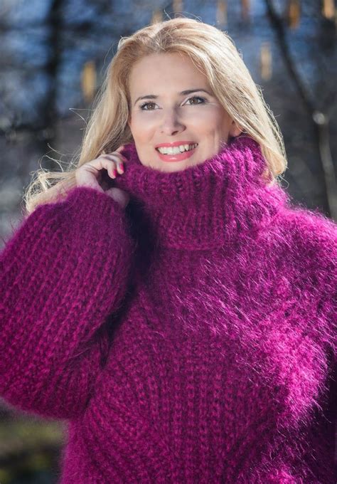 Made To Order Hand Knitted Mohair Sweater Turtleneck Sweater Etsy Uk