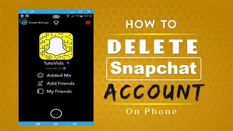 How To Delete Snapchat Account On Phone Youtube