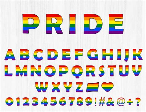 Lgbt Pride Font Svg Lgbt Pride Alphabet Svg Lgbt Pride Etsy Israel