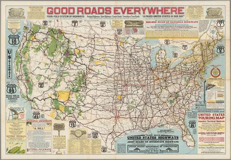 1925 Map Of United States Highways United States Map The Unit Map