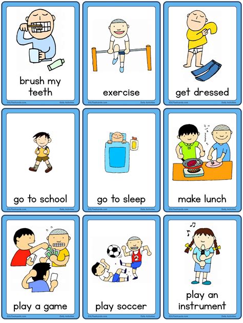 Free Printable Daily Routine Picture Cards Printable Card Free Images