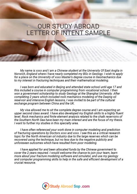 Study Abroad Letter Of Intent Example By Documentstudyabroad On Deviantart