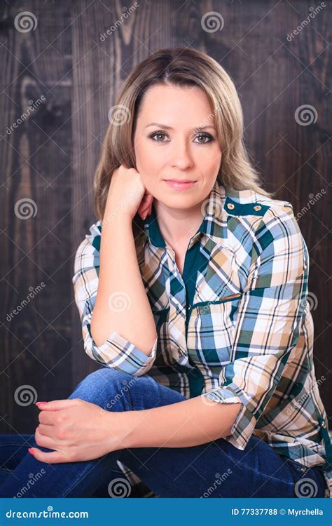 Pretty Blonde Single Woman Portrait Stock Photo Image Of Face Female