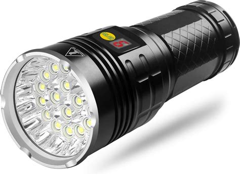Semlos 12000 Lumen Flashlight Super Bright Led Flashlight Rechargeable Type C 18xleds 4 Modes