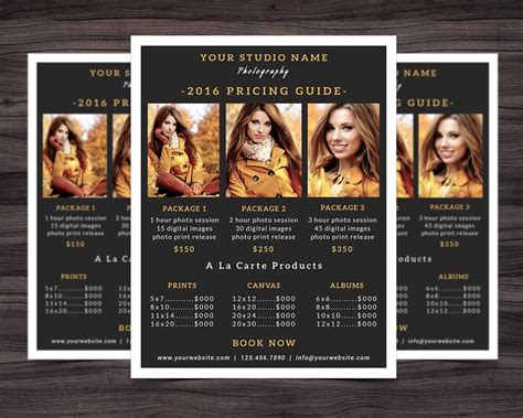 Photography Pricing Guide Template For Photoshop 003 Etsy