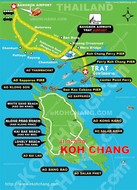 This Koh Chang Map Clearly Shows The Various Beaches On The Island And