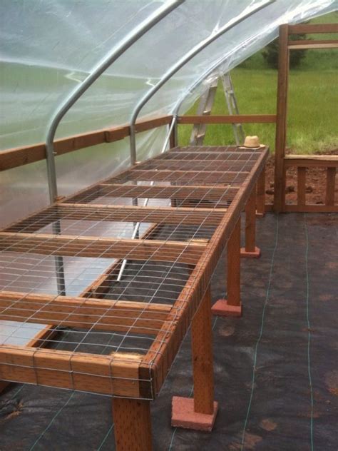These benches will have a bottom shelf to store. greenhouse benches | Greenhouse benches, Diy greenhouse ...