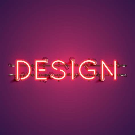 Neon Realistic Word Design For Advertising Vector Illustration