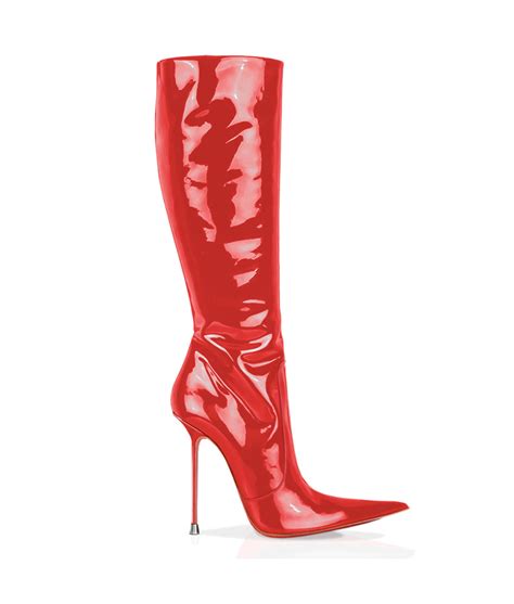 Corçao Red Patent · Charlotte Luxury Boots · Luxury High Heel Pointy Boots Charlotte Luxury