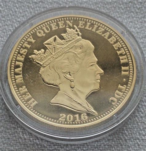 2016 Proof Tdc Queen Elizabeth 90th Birthday One Crown Gold Plate