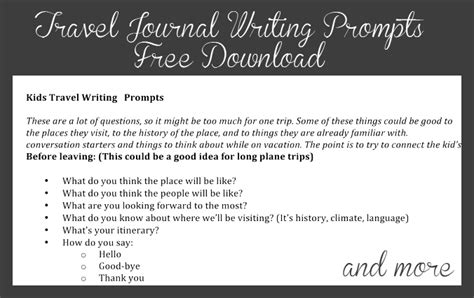 Travel Journal Prompts For Kids