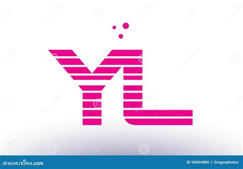 yl y l pink purple line stripe alphabet letter logo vector template stock vector illustration