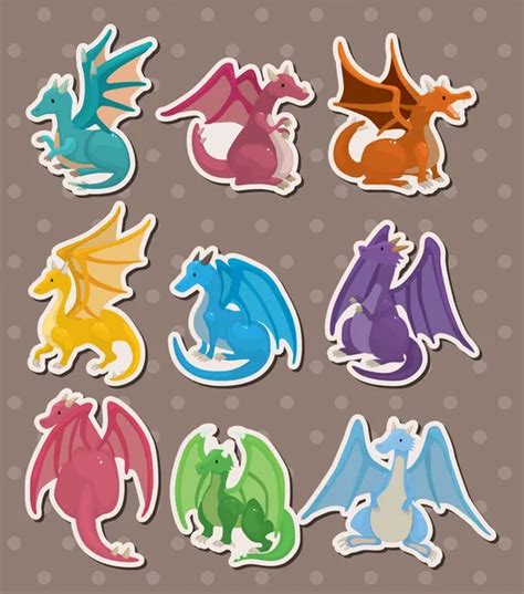 Cartoon Fire Dragon Icon Set — Stock Vector © Mocoo2003 8290426
