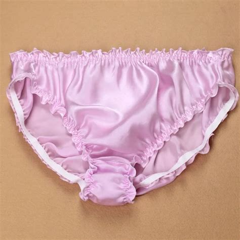 Quality Pure Silk Solid Panties Women Mulberry Silk Ruffle Plus Size Briefs Xl Xxl Free