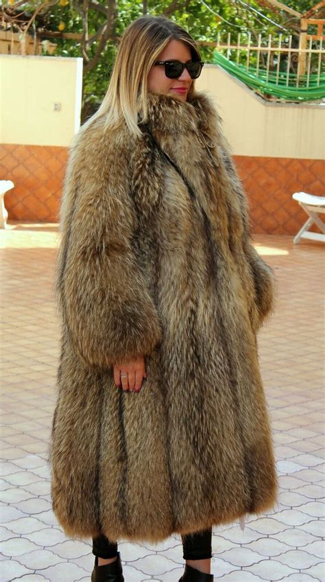 Coat Fur Fox Raccoon Jacket Fuchsjacke Mantel Fourrure Renard Pelliccia Murmasky Ebay Denim