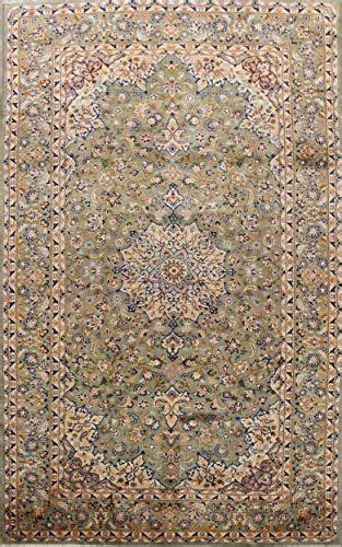 Stunning Green Floral Najafabad Persian Vintage Area Rug Wool Oriental