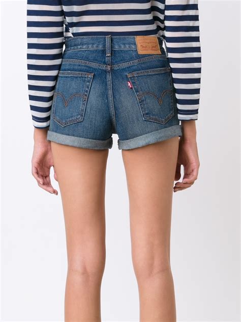 Levis High Waisted Denim Shorts In Blue Lyst
