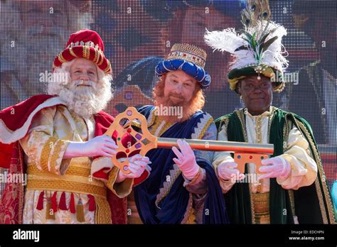 Los Reyes Magos Three Kings Or Three Wise Men Parade In Spain Stock